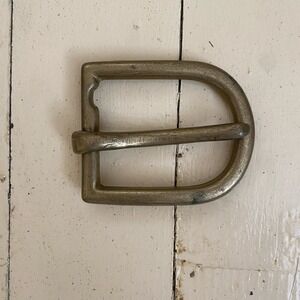 Vintage 60s 70s D Belt Buckle Brass Large Heavy Chunky